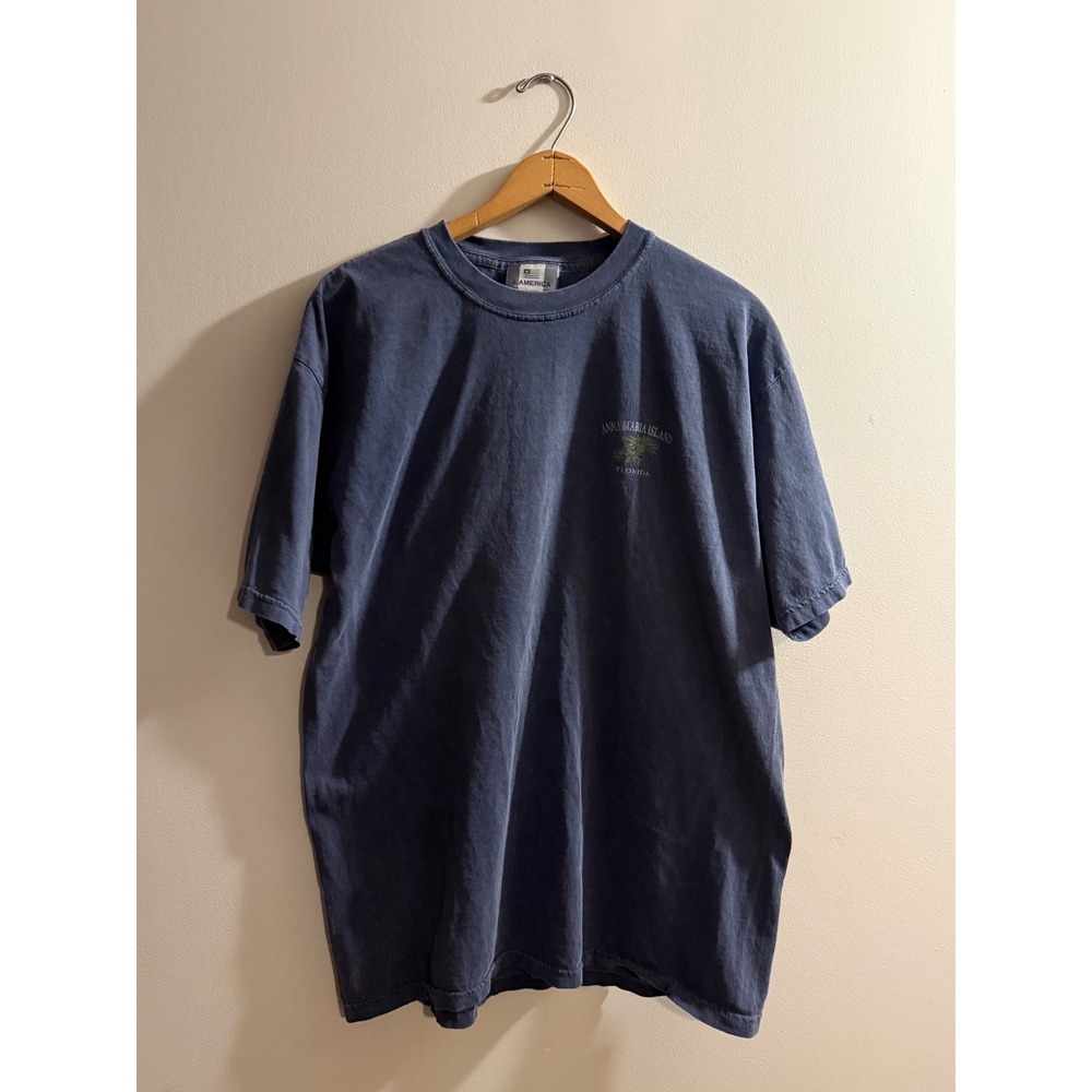 J. America Anna Maria Island Florida Graphic T-Shirt Mens XL Faded Navy Blue